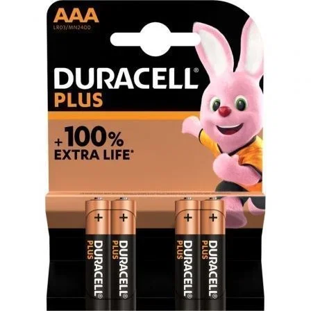 Duracell MN2400 Pilas AAA Plus Alcalinas 1.5V Pack de 4